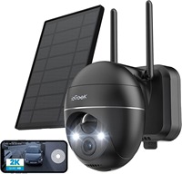 ieGeek 2K Solar Surveillance Camera Outdoor Battery, 355°/140° Pan Tilt Wireless Surveillance Camera with Colour Night Vision