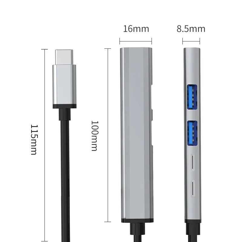 5-IN-2 USB 3.0 USB C ハブタイプ C からハブ PD 65 ワットマルチ USB スプリッタアダプタ OTG レノボ Macbook Pro コンピュータ PC タブレットラップトップ