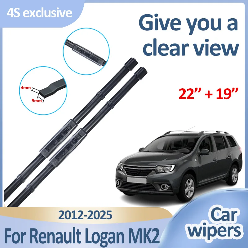 

Car Front Wiper Blades For Renault Symbol Accessories MK2 Logan 2012 2013 2014 2015-2025 Durable Slient Windscreen Window Wipers
