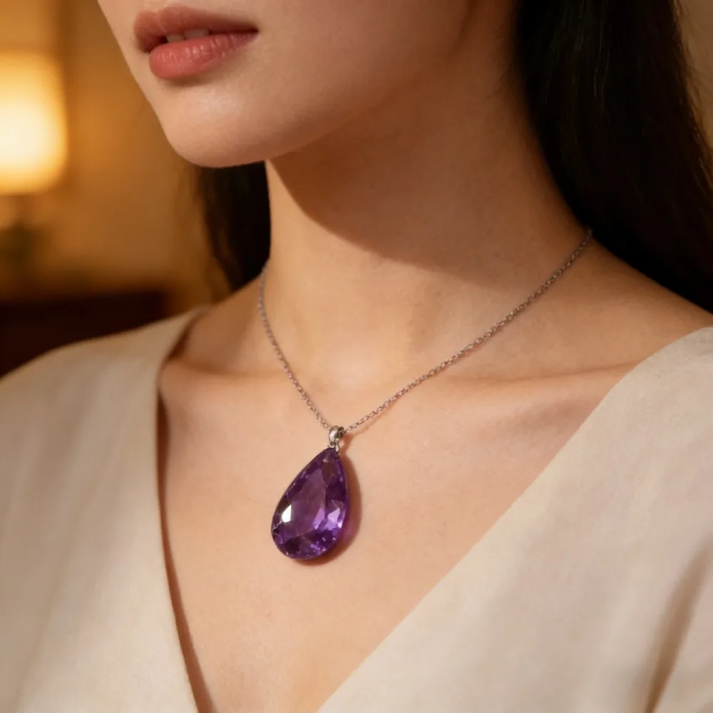 Faceted Teardrop Natural Stone Pendants, Mixed Gemstone Charms for DIY Jewelry Making Necklace