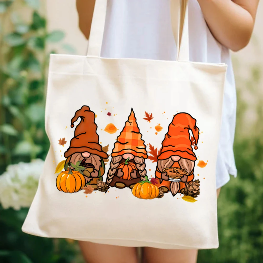 

Осенние женские сумки Gnomes, милая сумка-тоут Gnome, женская сумка на День Благодарения, подарок на День Благодарения, сумки-тоуты на День Благодарения, Осенние подарочные пакеты