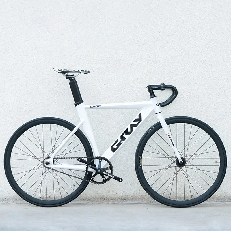 

Gray 700C Fixed Gear Bike Single Speed Road Fixe Bicycle Aluminium Alloy Frame 40mm Wheels