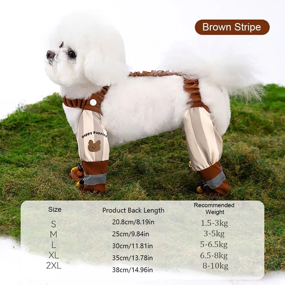 Reflective Stripe Pet Strolling Going Out Pants Full Leg Protection Dust-proof Dog Four-Legged Pants Waterproof Anti-Slip
