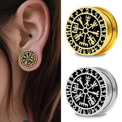 Doearko 2PCS Stainless Steel New Arrival Rune Ear Gauges Tunnels Expander Piercing Men Women Body Jewelry Plugs Stretcher