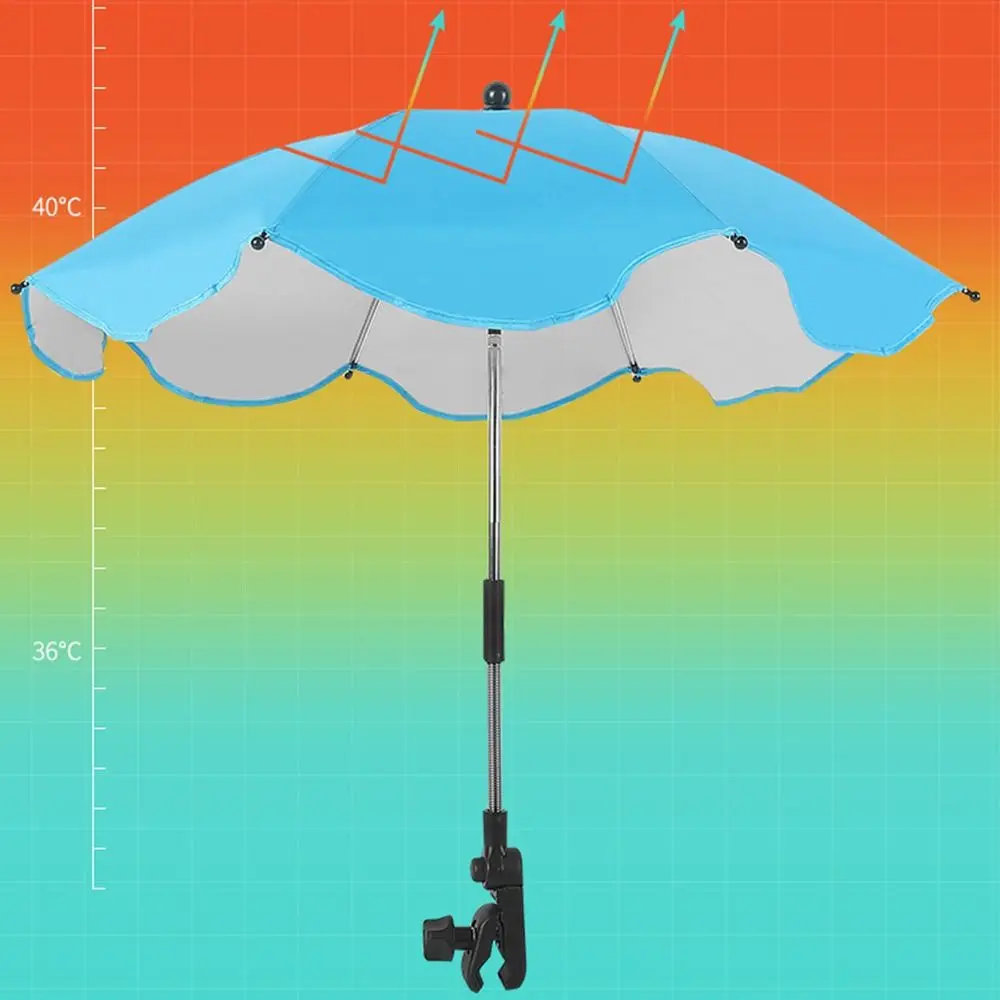 

360 ° Детская коляска складной зонт УФ-защита от солнца и дождя солнцезащитный козырек детская коляска зонтик регулируемый уличный навес для коляски