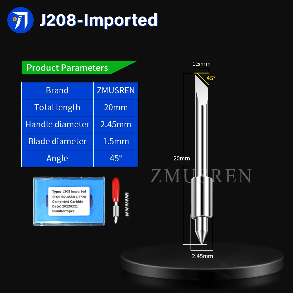10Boxes / 50PCS Jingwei Jwei Blade J206 J208 J201 J202 Plotter Blade CNC Digital Flat Vinyl Paper Cutter Cutting Machine Tools