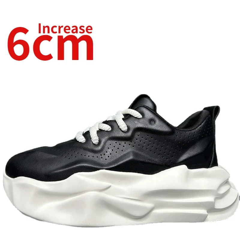 Europe/American Monster Design Black Knight Dad's Shoes for Men High Street 6cm Height Increased Thick Soles Sports Casual Shoes