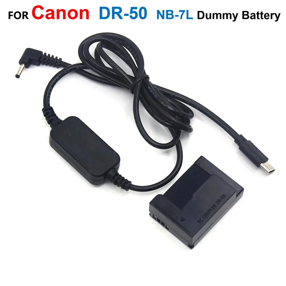 

USB Type C USB-PD Converter To DC Cable DR-50 DC Coupler NB7L NB-7L Dummy Battery For Canon G10 G11 G12 SX30IS