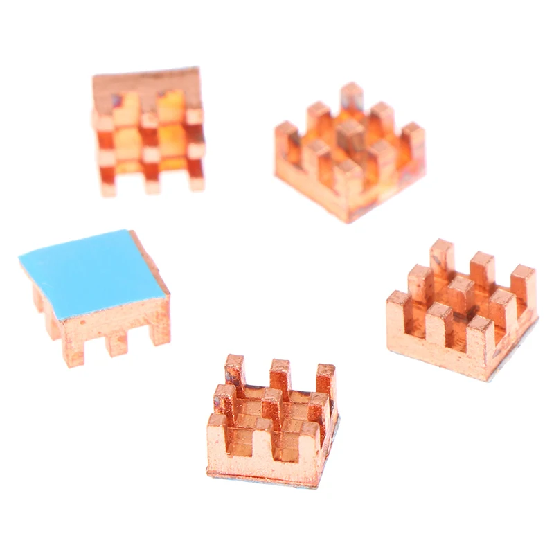 5Pcs Pure Copper Mini Heat Sink Memory Adhesive Back Cooling For Chipset Radiator Cooler Heatsink