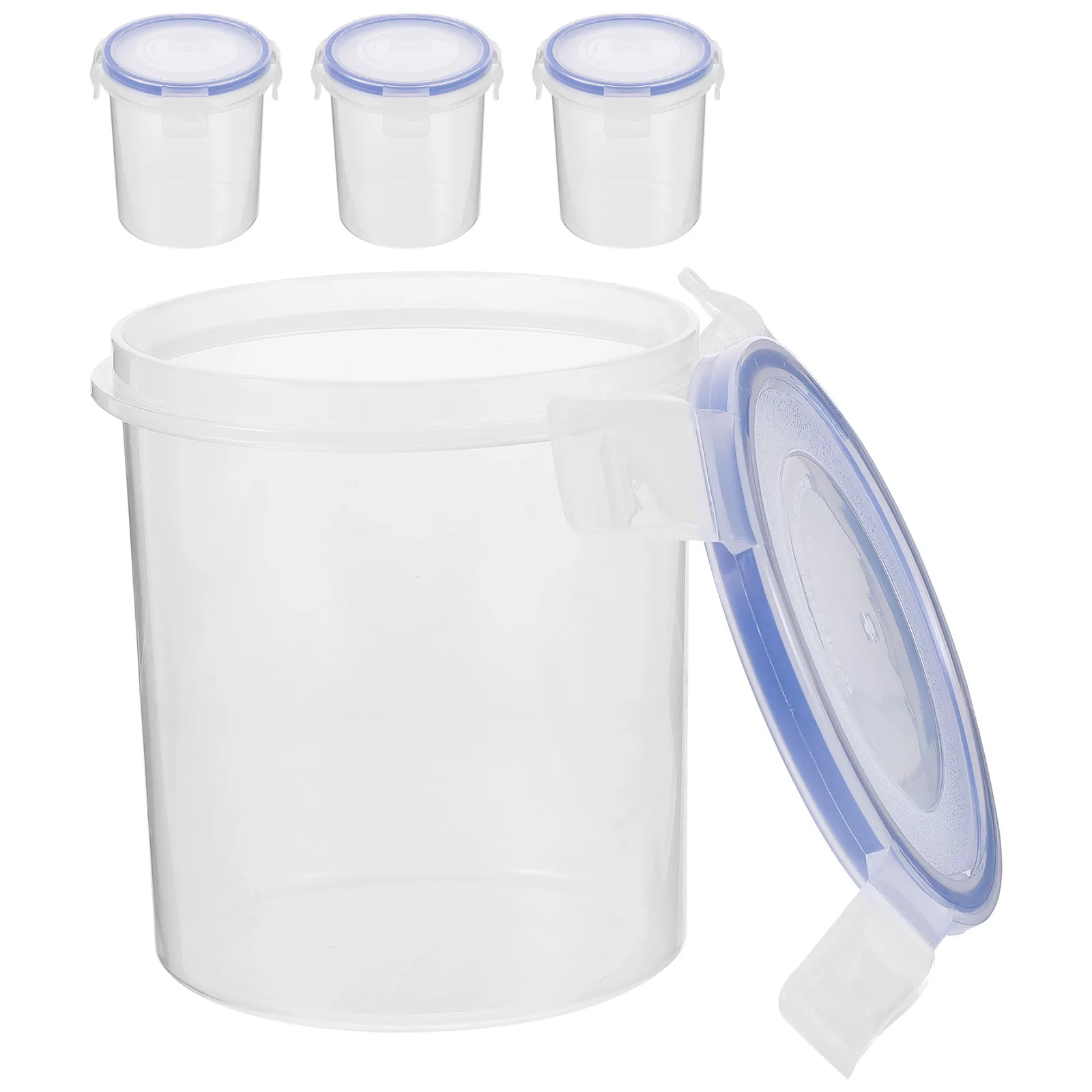 

4Pcs Oatmeal Container Transparent Breakfast Cup Large Mouth Food Containers 500ML Portable Yogurt Milk Jar Storage Box Gifts