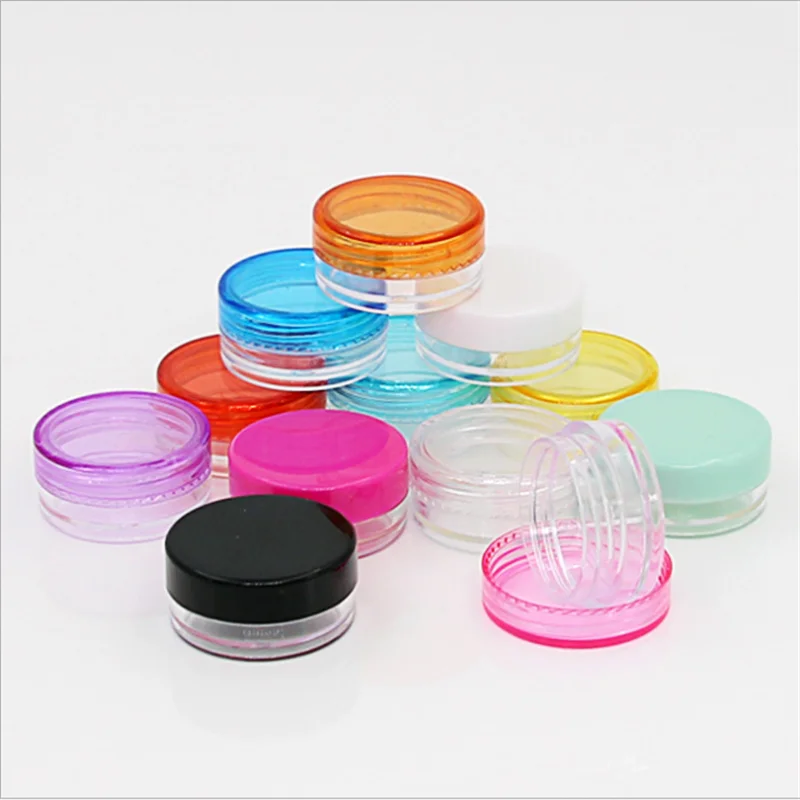 10 Stuks 3Ml Cosmetica Pot Box Make-Up Crème Hervulbare Fles Pot Container Ronde Fles Draagbare Plastic Transparante Behuizing