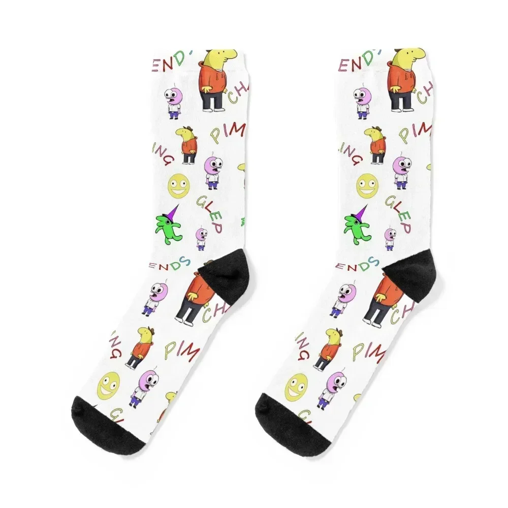 

Smiling Friends Characters Pattern Socks Running Thermal man winter gifts Antiskid soccer Ladies Socks Men's