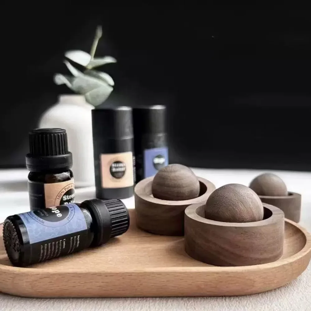 Hot selling solid wood spherical expansion wood essential oil aromatherapy accessories suitable for home and bedroom use
