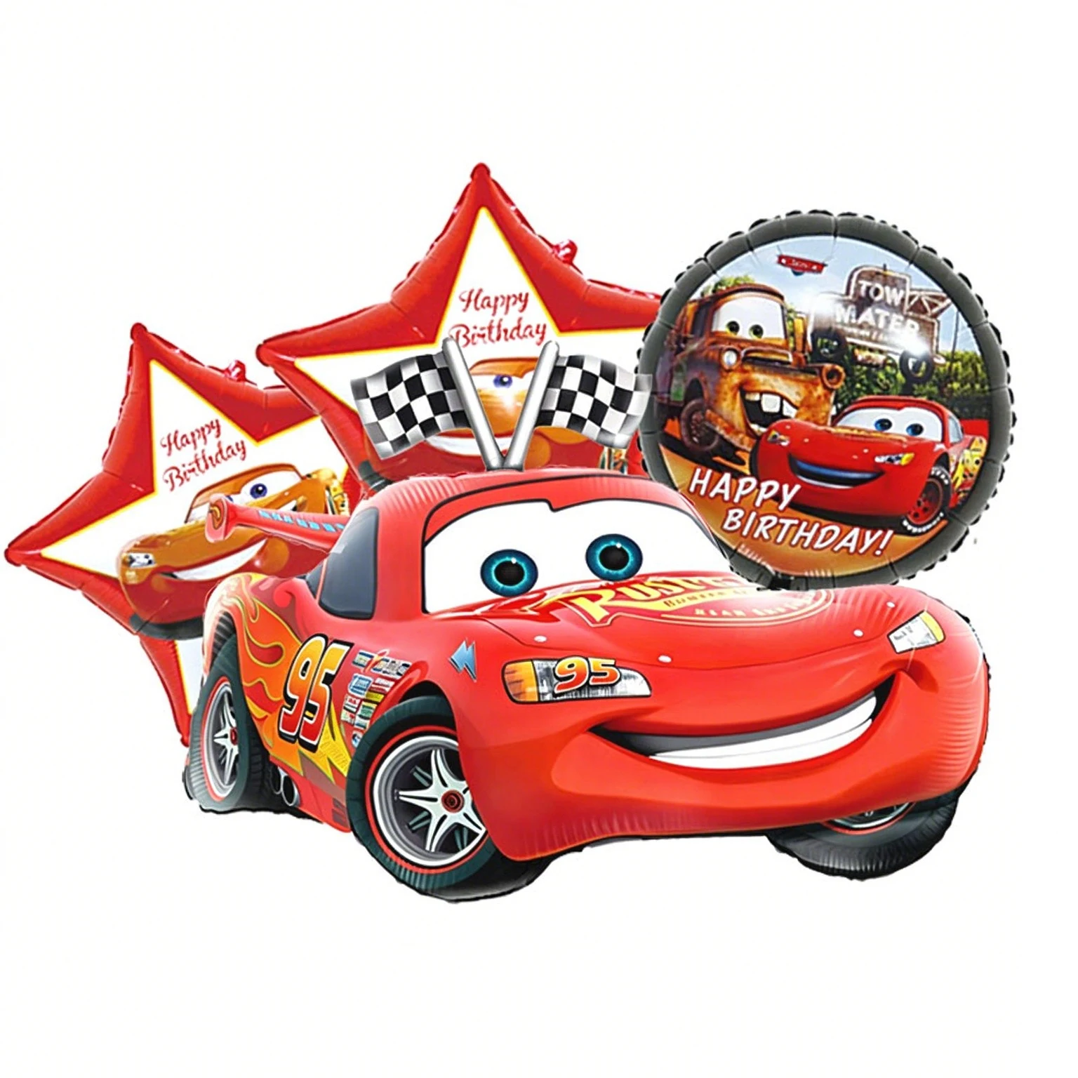 New Lightning McQueen Car Theme Foil Balloons Set Number 1-8 Balloon Cartoon Car Happy Birthday Party Decoration Party Prop Gift
