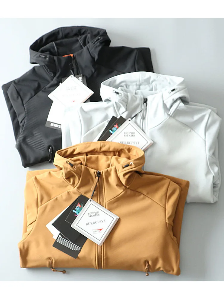 

Мужская повседневная куртка с капюшоном, на флисовой подкладке, из мягкой ткани, ветрозащитная, водонепроницаемая, осенне-зимняя, модная, молодежная, приталенного кроя