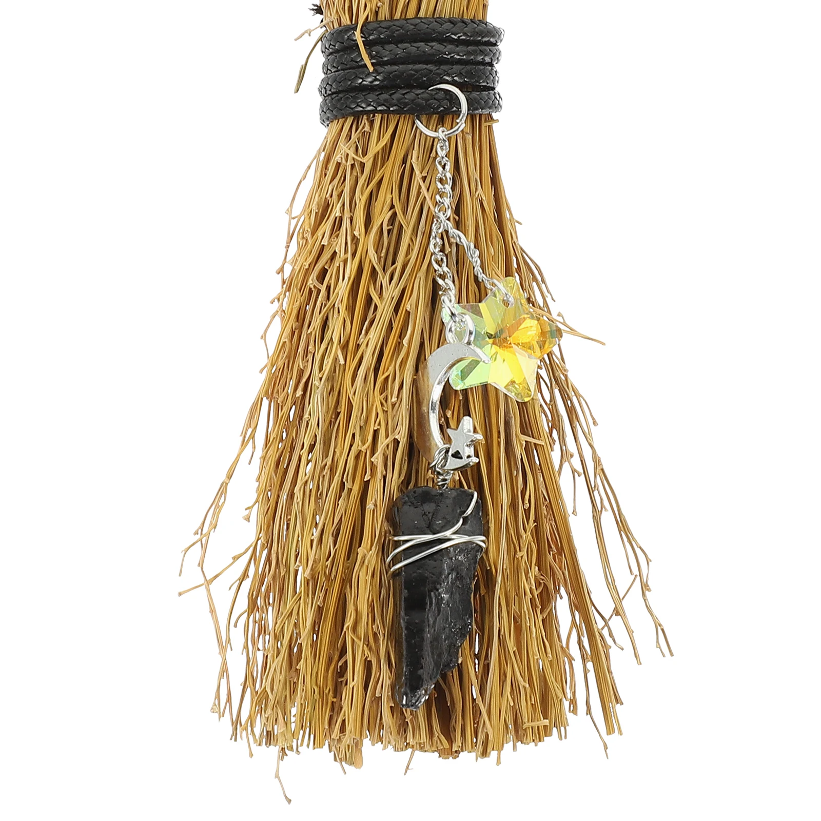 

Crystal Pendant Ornament Halloween Broom Charm Decorations for Car Branch Mini Miniature DIY Bag