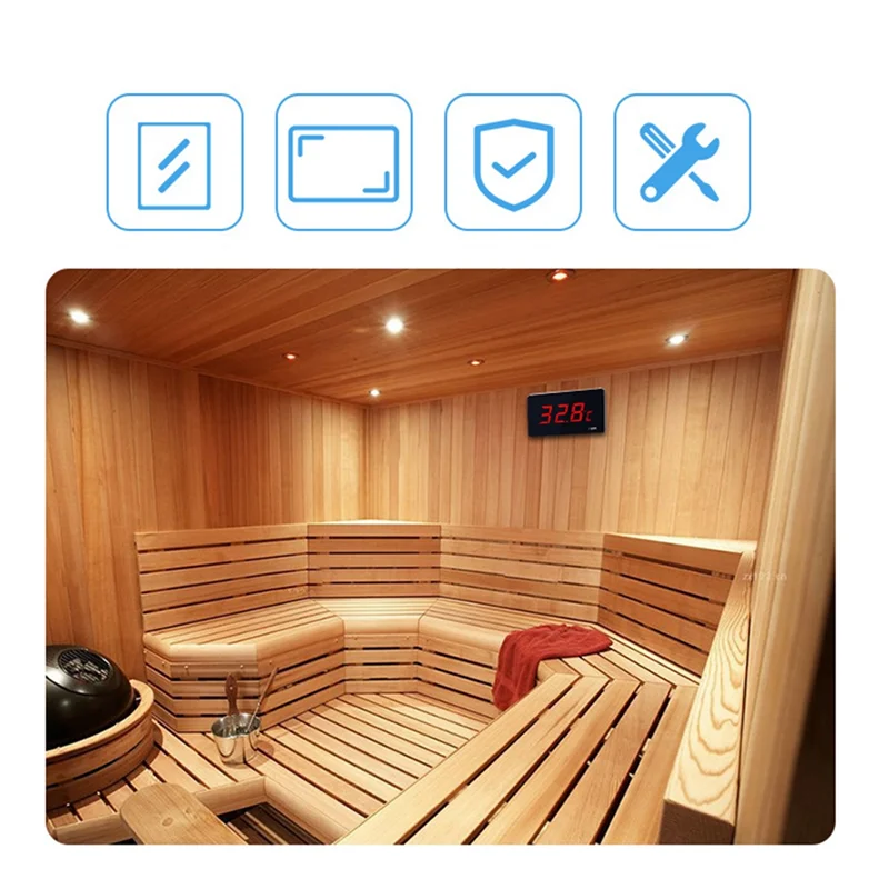 تجمع ميزان الحرارة مع شاشة LED ، مسبار مقاوم للماء ، خزان الأسماك ، في الهواء الطلق درجة الحرارة متر ، الاتحاد الأوروبي التوصيل