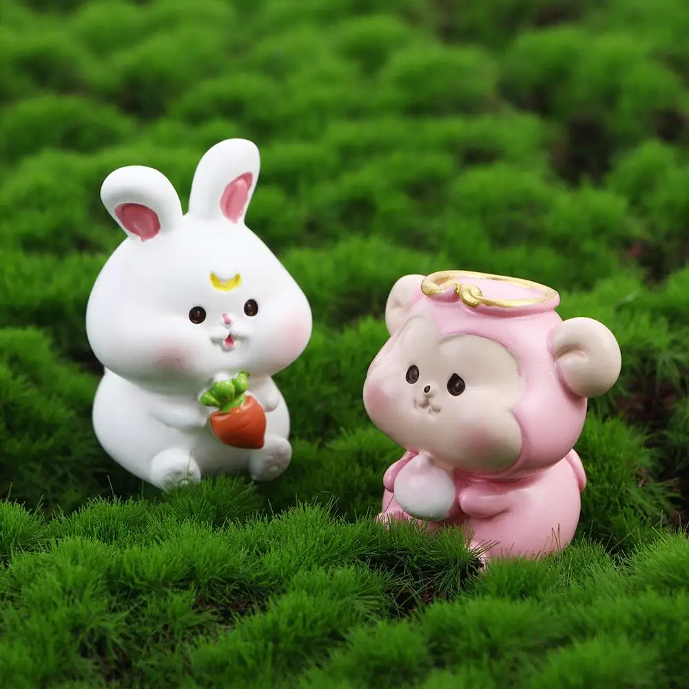 1PC Mini Zodiac Mouse Rabbit Tiger Dragon Animal Landscape Decoration Gardening Resin Ornaments Crafts Home Decor Birthday Gift