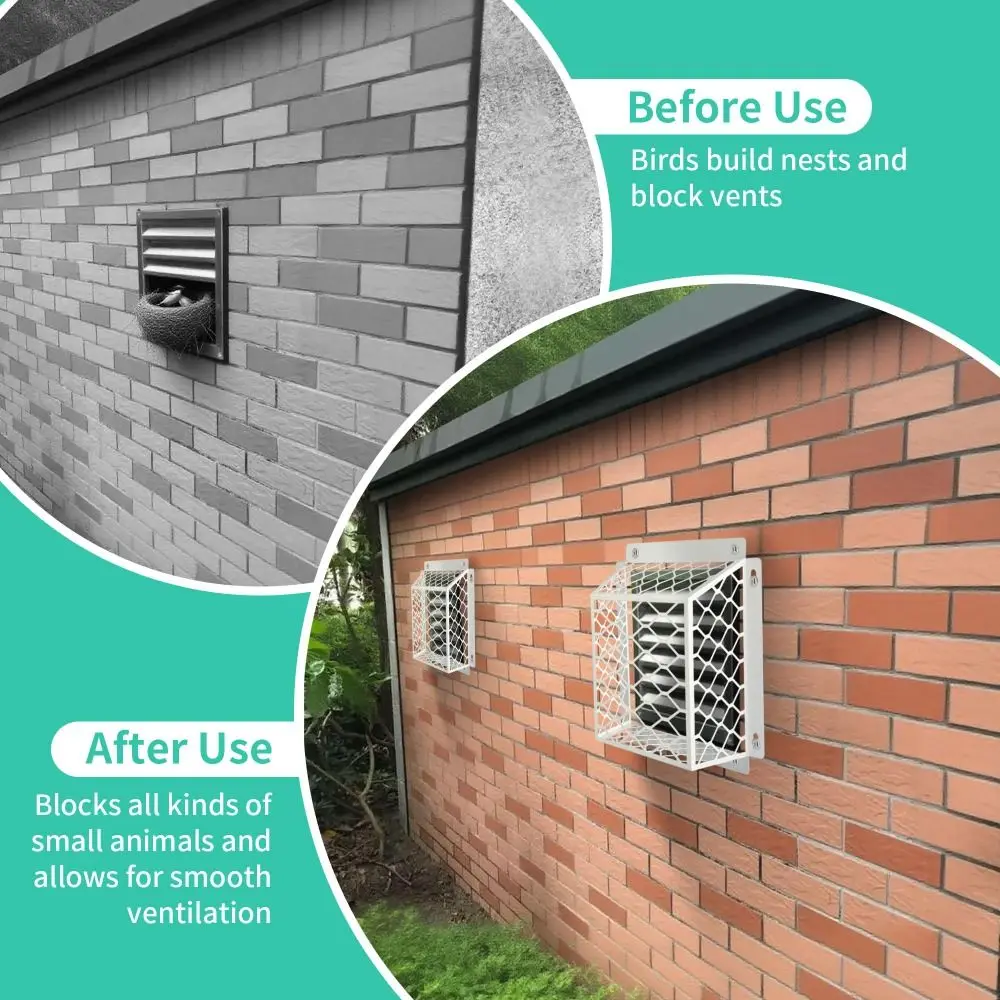 Weatherproof Outdoor Vent Cover Stainless Steel Rustproof Protective Cap Wear-Resistant Universal Fit Vent Guard