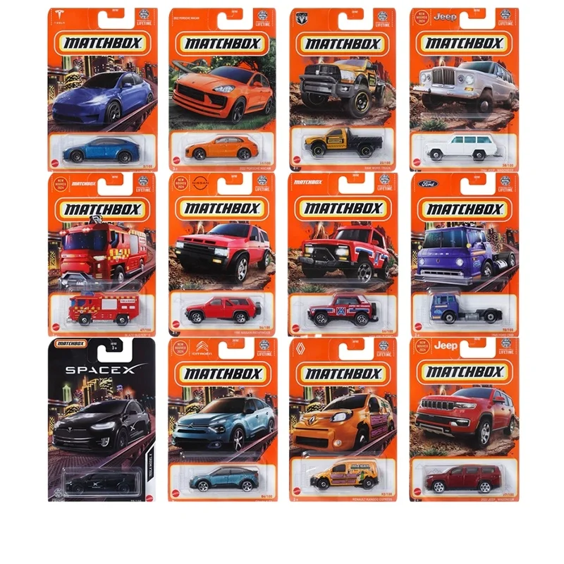 2024 L Matchbox Car Boys Toys 1:64 Diecast SpaceX Tesla Model Porsche Macan Ram Truck Chevy Camaro Jeep Wagoneer Vehicles Gift