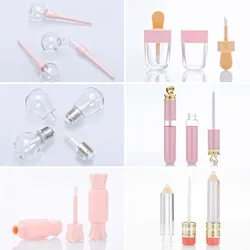 1PC Cute Plastic Lip Gloss Tubes DIY Empty Tube Shell Lipstick Tube Refillable Lip Balm Tube Packing Bottles Cosmetics Container