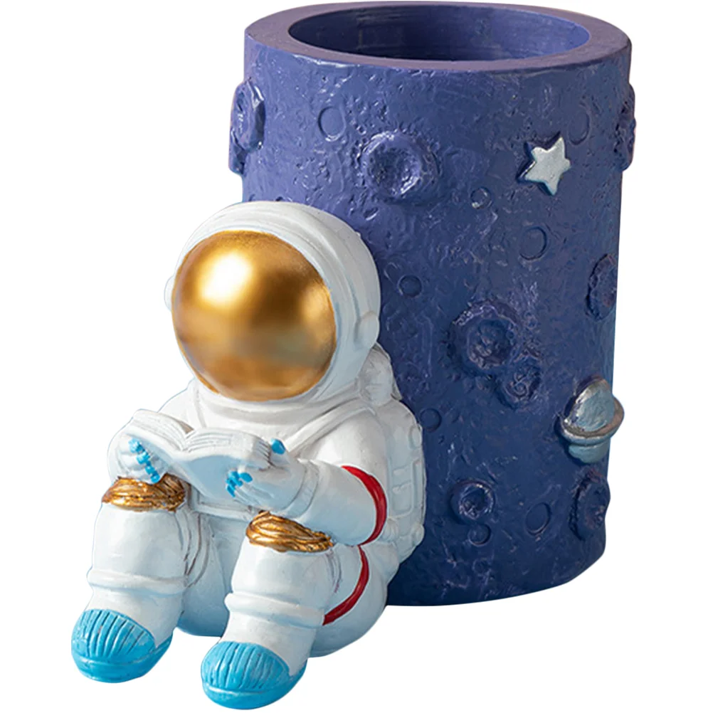 

Space Pen Holder Gadgets for Men Astronaut Figurine Decor Crafts Kids Birthday Gift