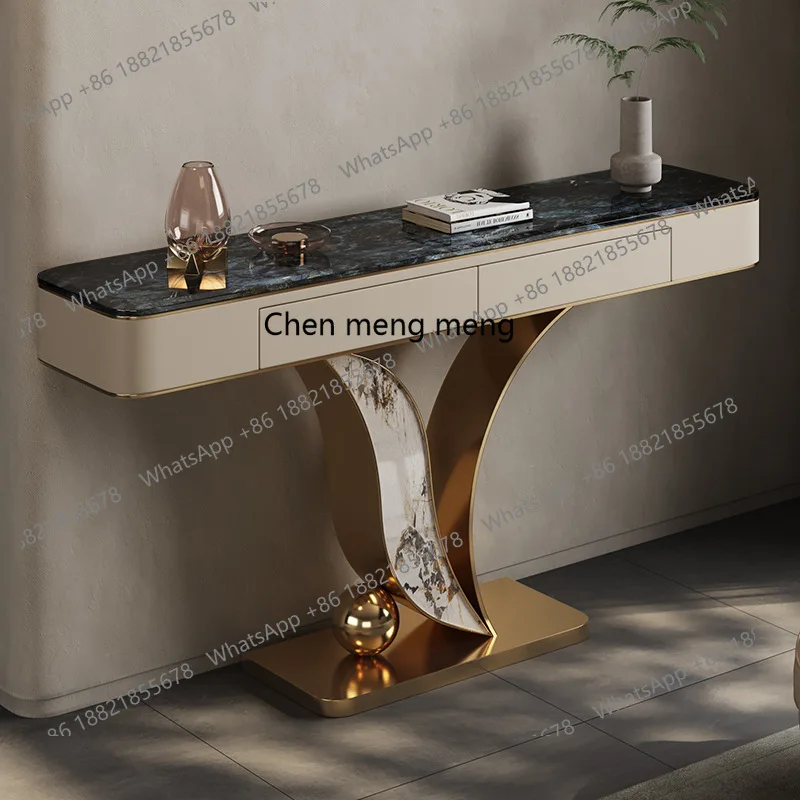 

Entry entrance villa living room against the wall simple luxury stone entrance table end view table rack