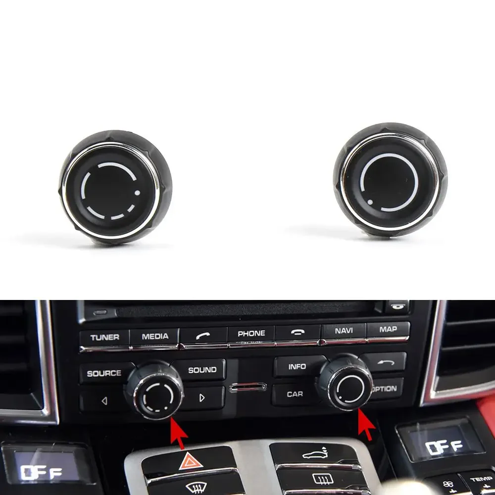 For Porsche Cayenne Panamera Macan Center Console Audio Volume Knob Cover CD Control Switch Button For 911 718 918 2