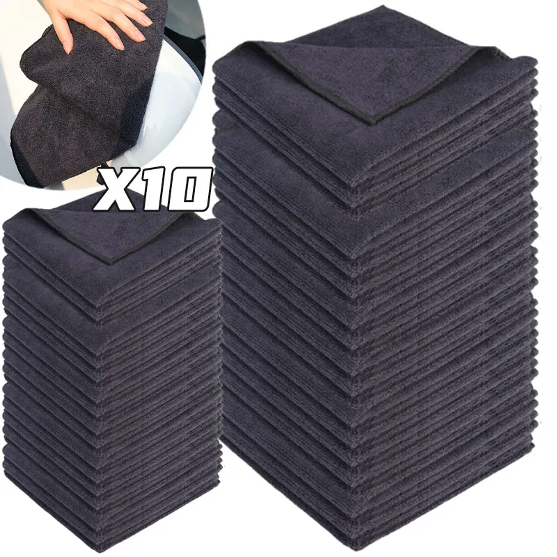 

Черная ткань из микрофибры, впитывающее полотенце для мойки автомобилей, бытовая чистка, кухонная протирка, бытовой инструмент для чистки, 1/10 шт.