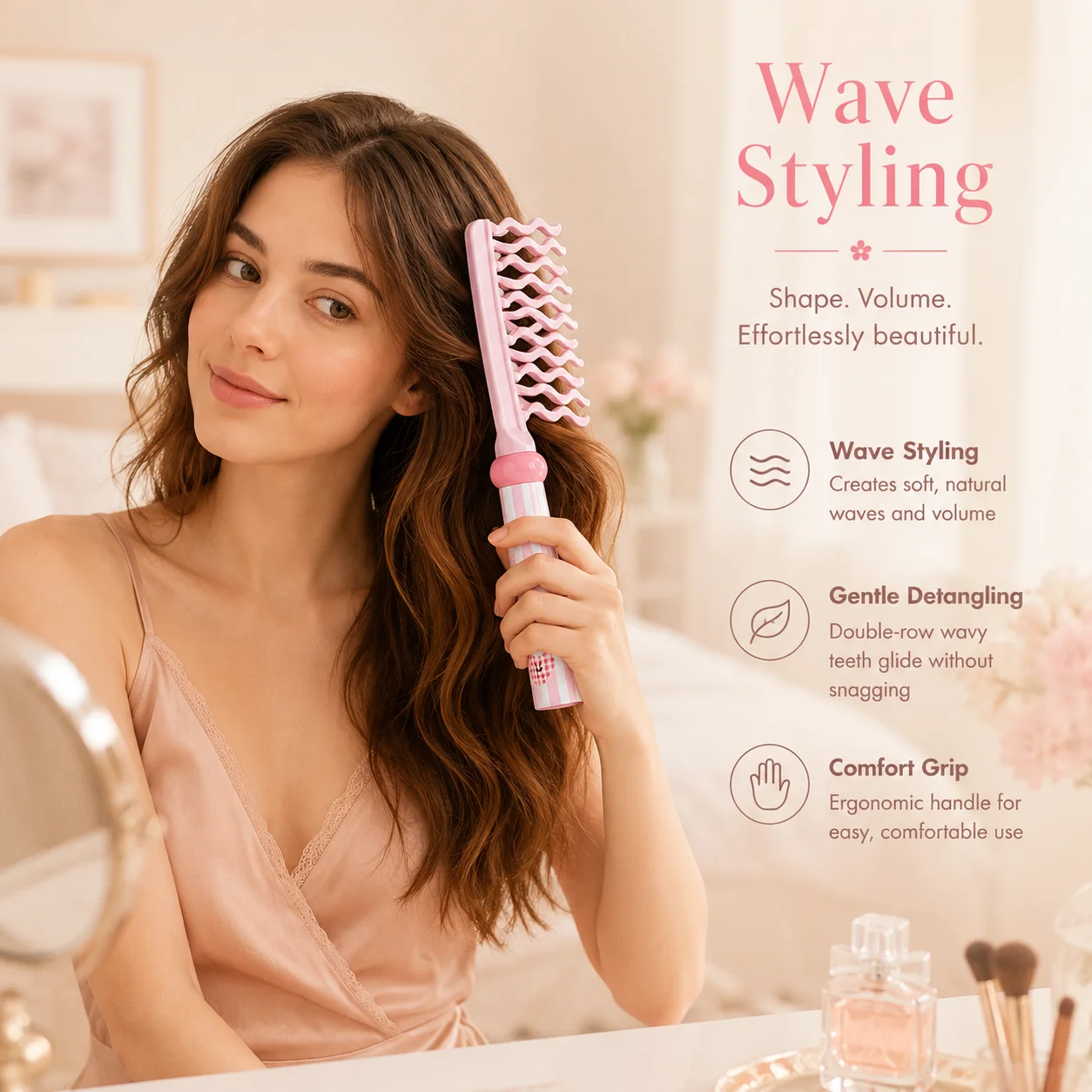 Double Row Perm Hair Comb Fluffy Hairdressing Big Teeth Double Row Comb Shunfa Portable Airbag Massage Comb Women Hair Care