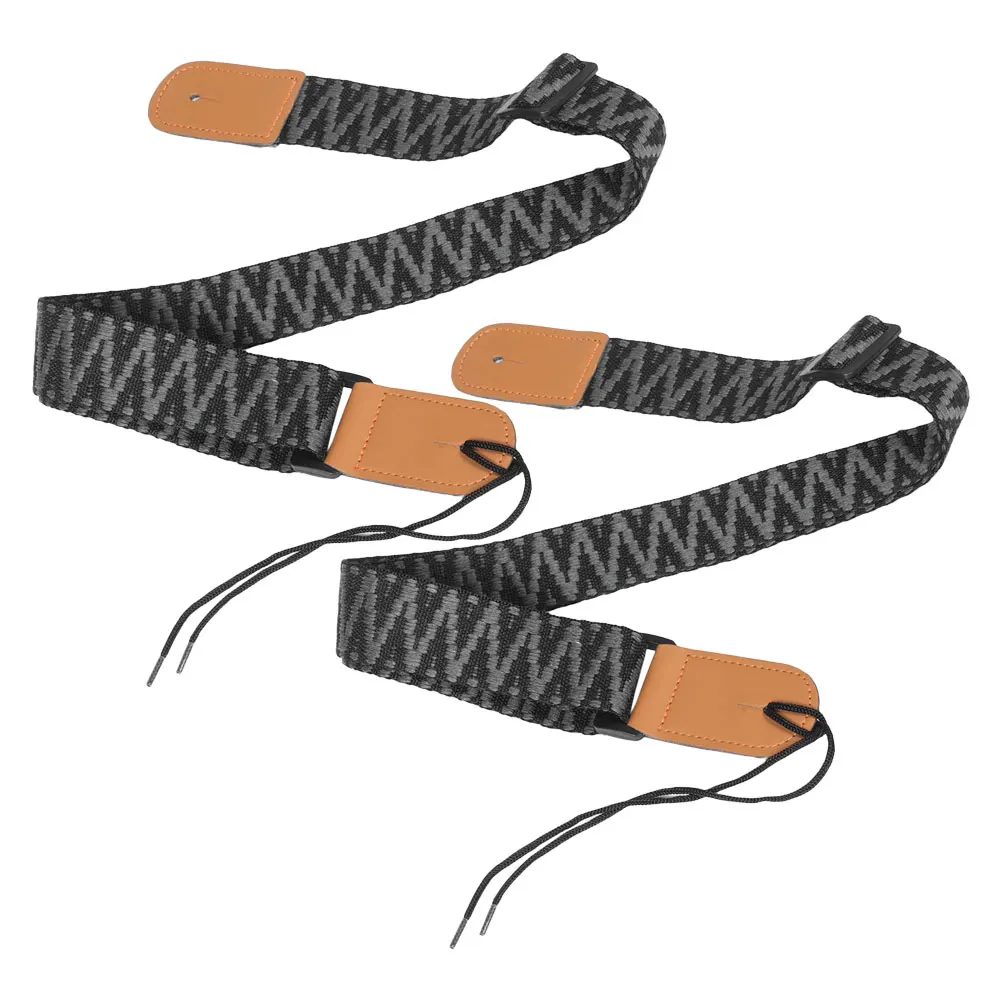 

2 Pcs Ukulele Strap Decorative Ukelele Shoulder Concert Dedicated Guitar Nylon Black Soprano Child