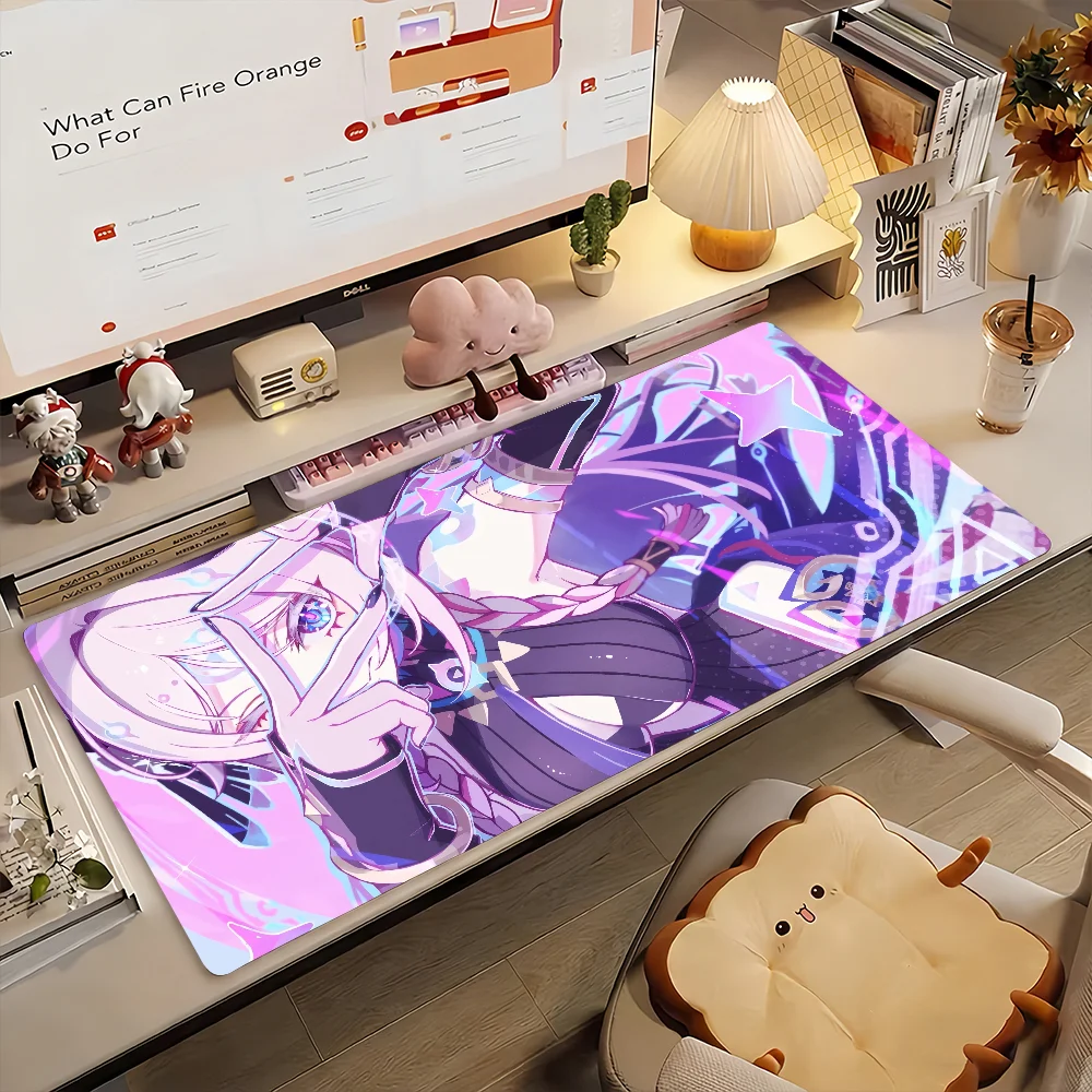 900x400mm Fantasy Ice Girl Gaming Mouse Pad, Non-Slip Rubber Stitched Edge, Large Desk Mat for PC Laptop