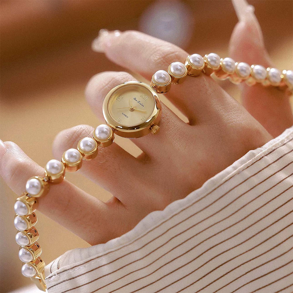 BS New Women's Quartz Wristwatch Luxury-Style Imitation Pearl Watch for the Sophisticated Woman reloj para mujer FA1877