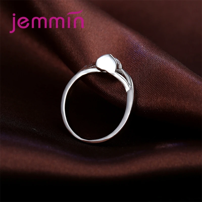 925 Sterling Silver Ring Heart Charms Austrian Crystal Bague Cubic Zircon Eternity Promise Jewelry for Woman Girlfriend view 3