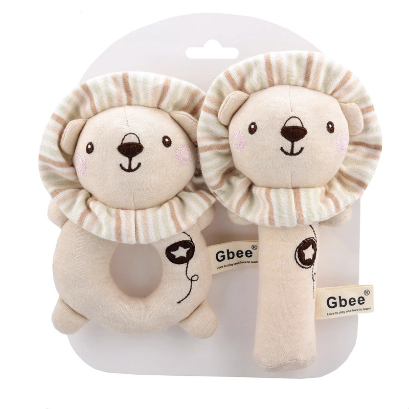 Newborn Baby Rattles Rabbit Bear Grab Ability Training Toys Infant Stroller Bed Hanging Bell Plush Dolls Baby Birthday Gift Toys