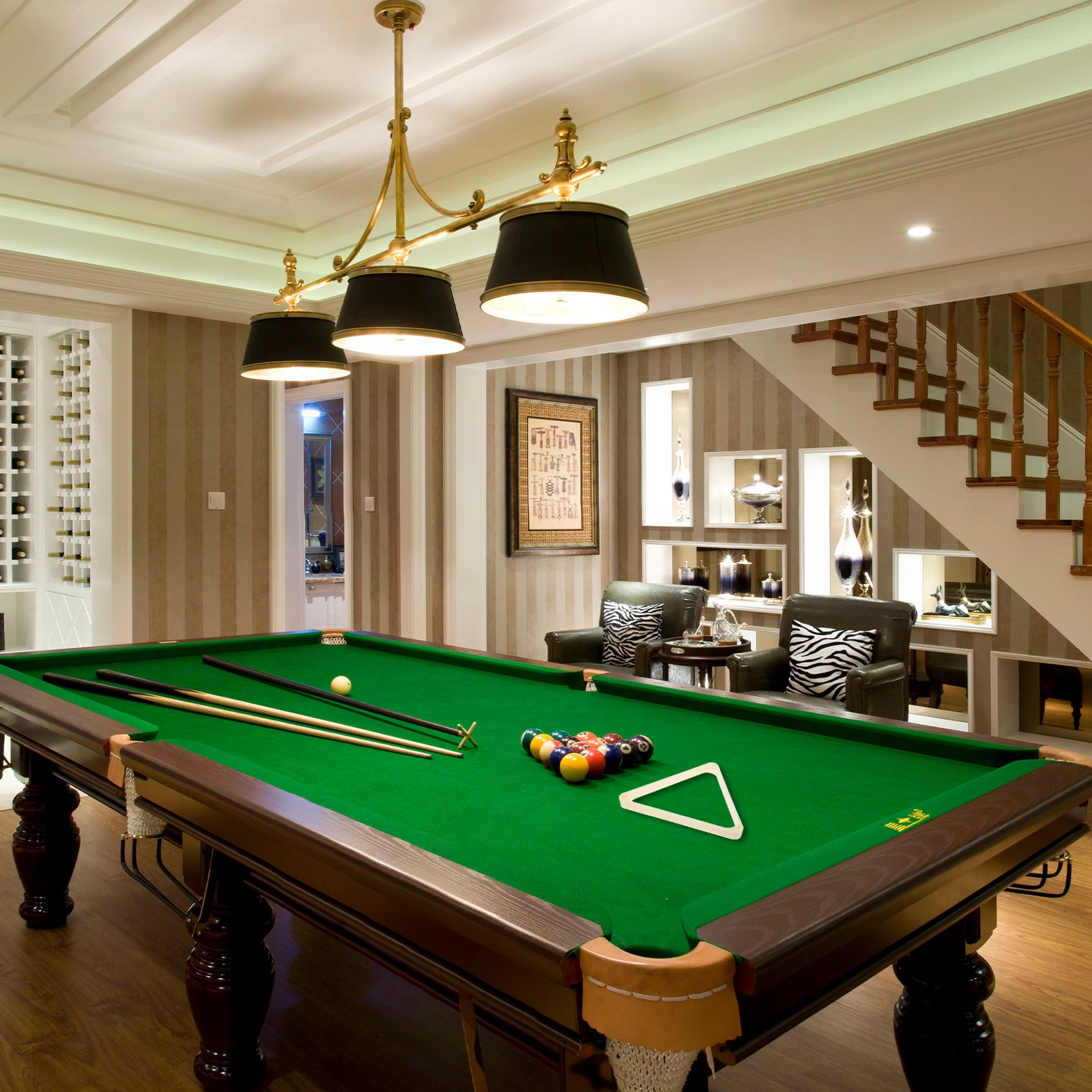 

Triangle Billiard Balls Rack Sturdy ABS Material Pool Table Accessory Beige Color Storage Racks For Snooker Game Room