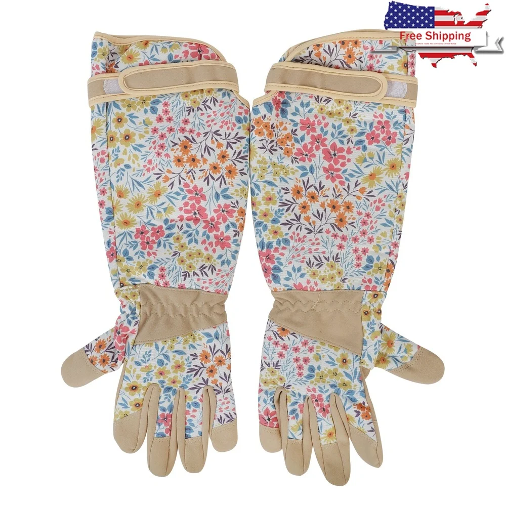 

Садовые перчатки с цветочным узором Прочные дышащие садовые перчатки с усиленными пальмами Посадка Прополка Обрезка Комфорт и захват