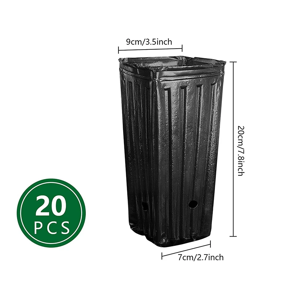 

Новые 20 шт. высокие горшки для деревьев, глубокие детские горшки, 7,8 дюйма, высокие горшки-контейнеры для рассады цветов и растений для внутреннего и наружного сада