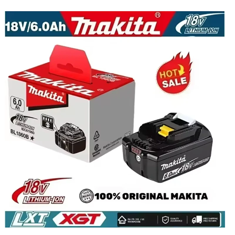 Original genuine for Makita 6Ah for 18V Makita Battery BL1860 BL1850B BL1850 BL1840 BL1830B Makita Replacement Lithium Battery