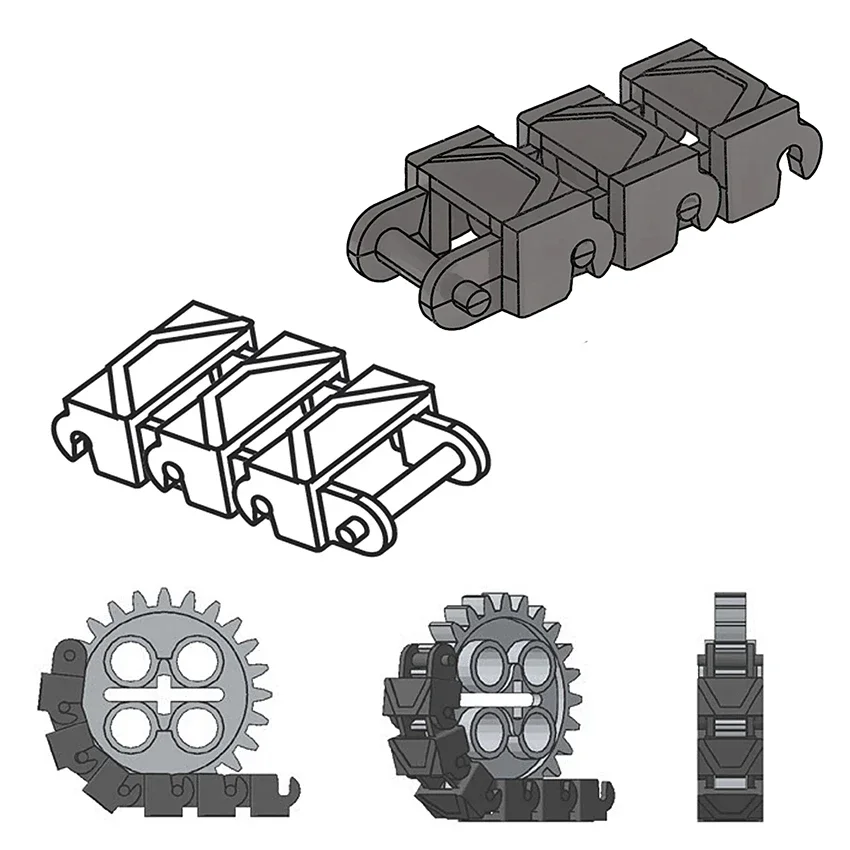 Creative Tank Chain Track Link Building Block Single Wide 1.5 Wide Double Wide Brick 53992 88323 3873 3711 Track Tread Leduo Toy