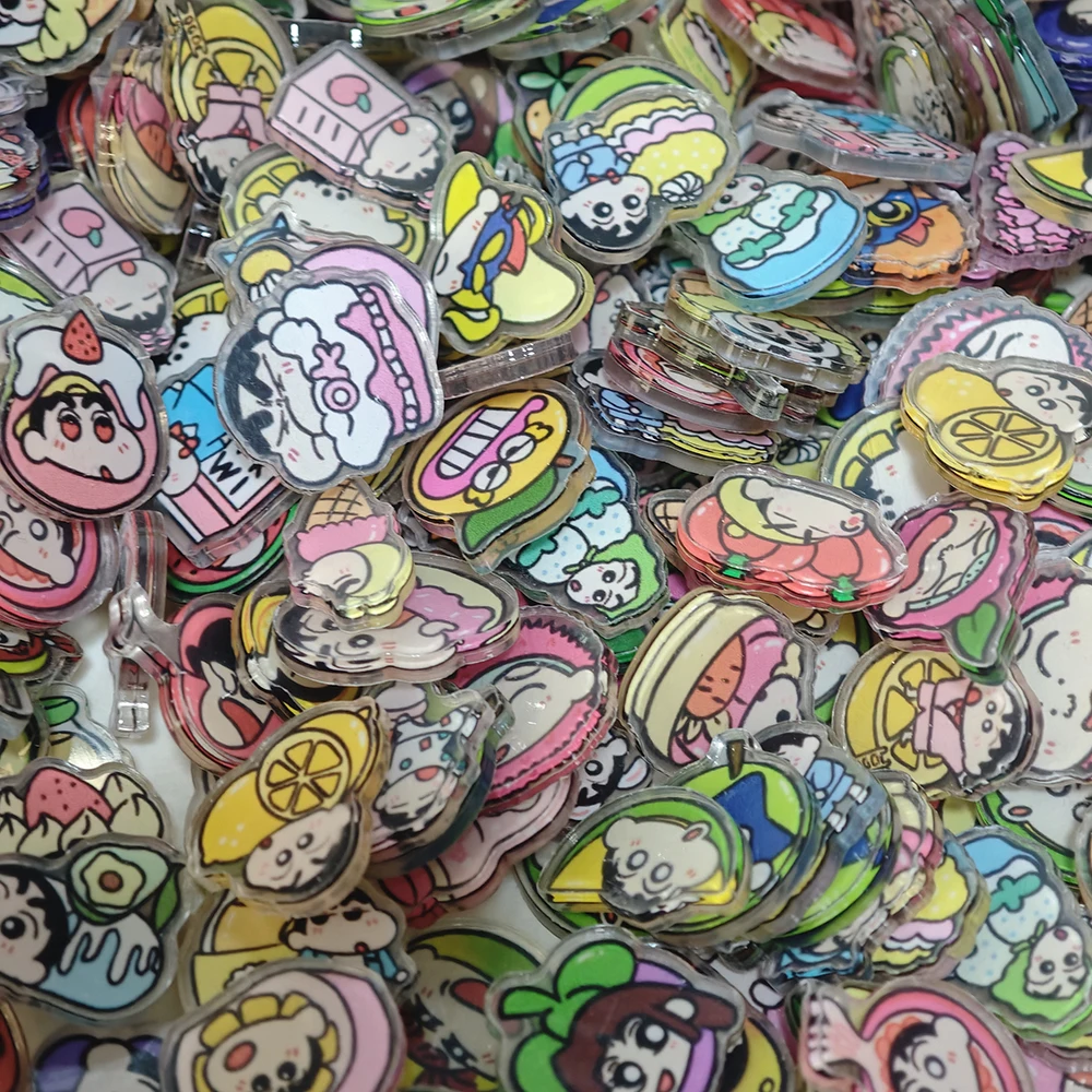 50 Stück/Set Crayon Shin-chan Cartoon Niedliche Laminier-Acryl-Creme-Kleber Handyhülle Kühlschrank-Aufkleber COS Harz DIY Zubehör