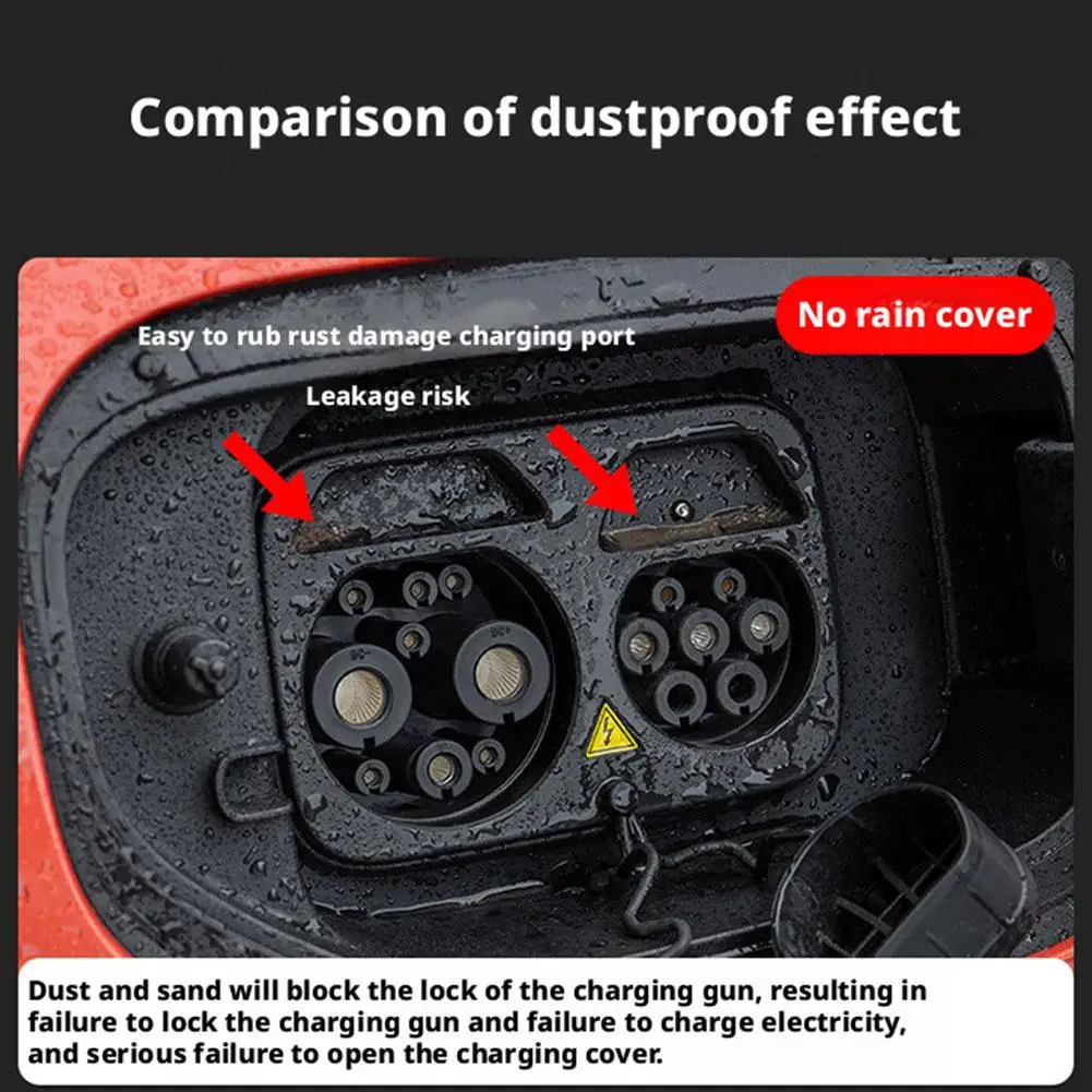 الطاقة سيارة شحن ميناء غطاء حامي مقاوم للماء ل Lixiang L6 L7 L8 L9 شحن بندقية غطاء المطر #6