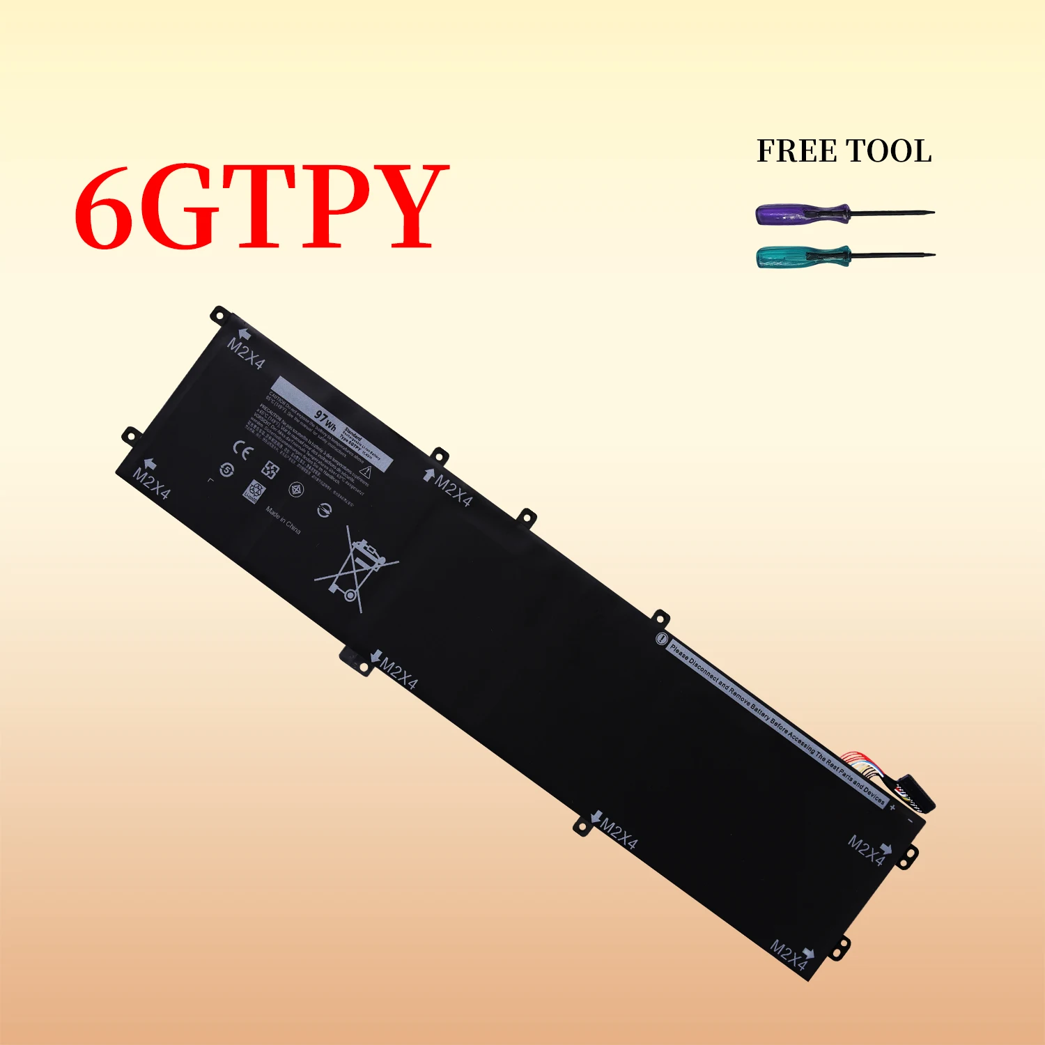 6GTPY Laptop Battery For DELL XPS 15 9570 9560 7590 For DELL Precision 5520 5530 Series With Free Tools