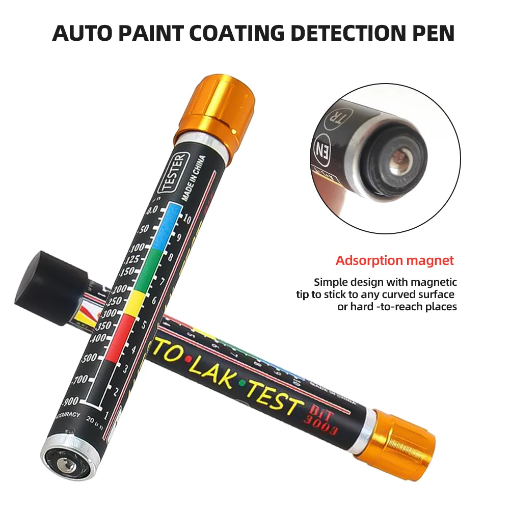 Car Paint Thickness Tester Auto Paint Coating Detection Pen with Magnetic Tip Scale Meter Varnish Thickness Measuring Instrument