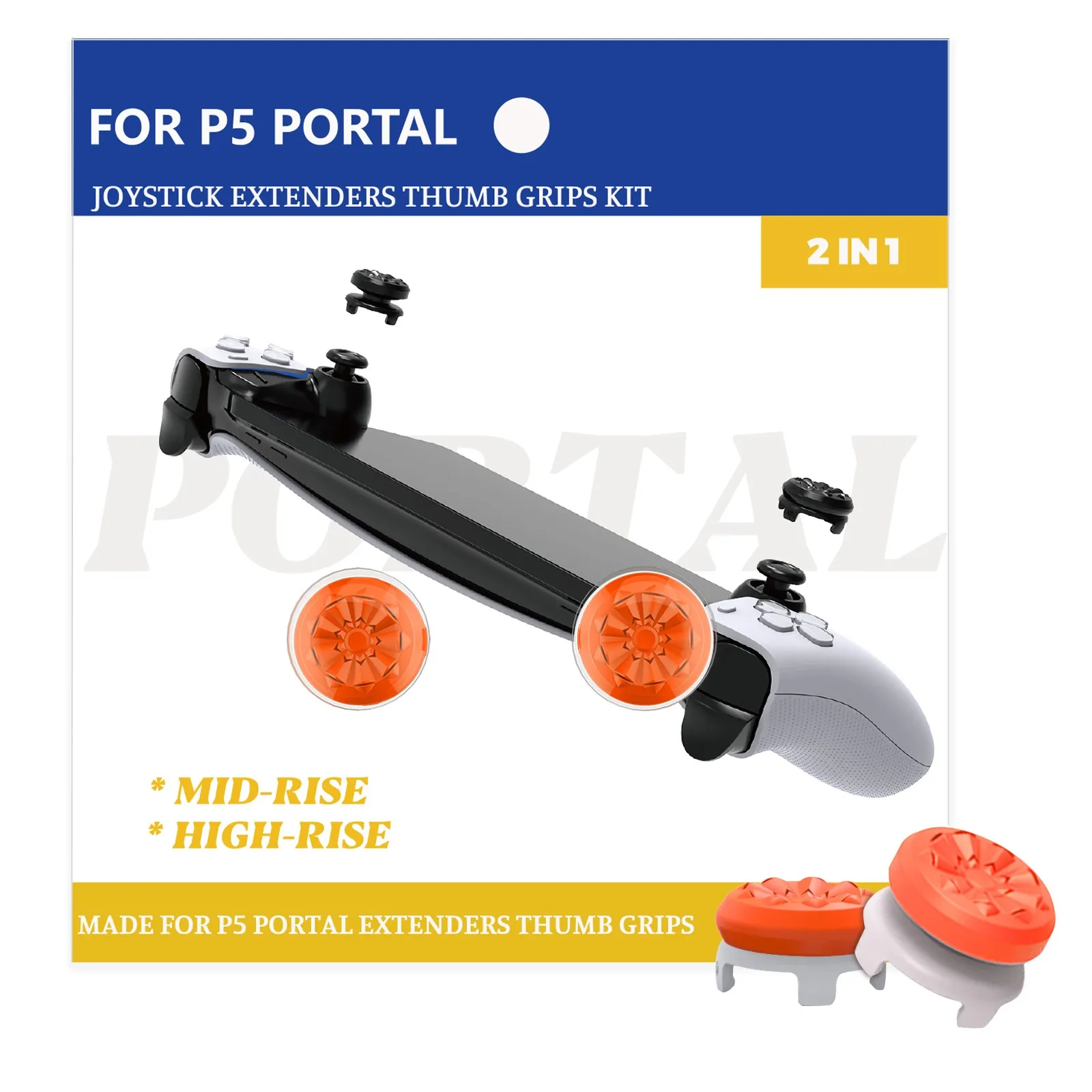 Joystick Caps Accessories for Playstation Portal Remote Player ThumbGrip Caps Anti-Slip Wear-resistant Thumbstick for PS5 Portal