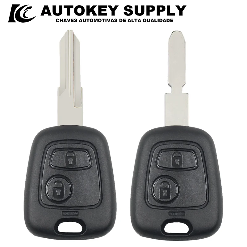 Autokey 교체 자동차 키 케이스 쉘, 푸조 307, 시트로엥 C2 C3 C4 C6 용, 2 버튼 공급