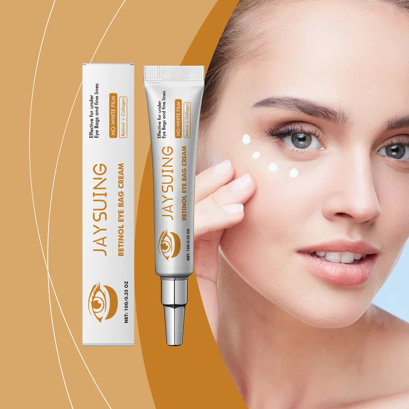 Remove Eye Bags Cream Anti-Aging Improve Puffiness Dark Circles Reduce Wrinkles Nourish Brighten Skin Retinol Firming Eye Cream