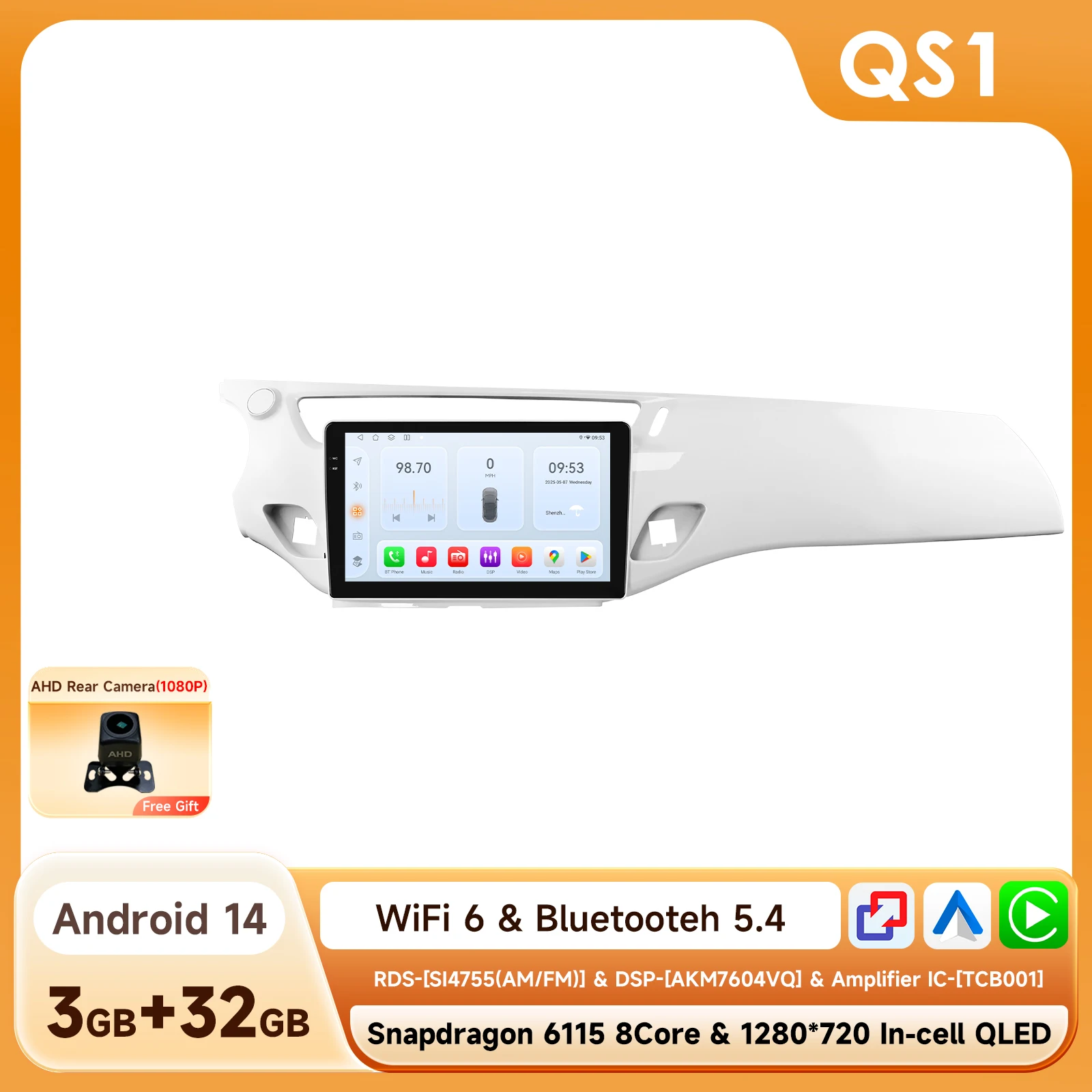 Android autoradio voor Citroen C3 DS3 2010-2016, autoradio met DSP, GPS, Carplay, intelligente multimedia en video via Snapdragon 6115