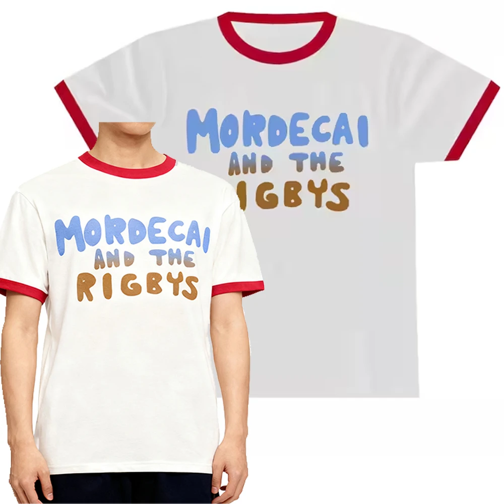 تي شيرت Mordecai and the Rigbys Ringer للجنسين بأكمام قصيرة تي شيرت تنكري للنساء والرجال ملابس الشارع الشهير #3