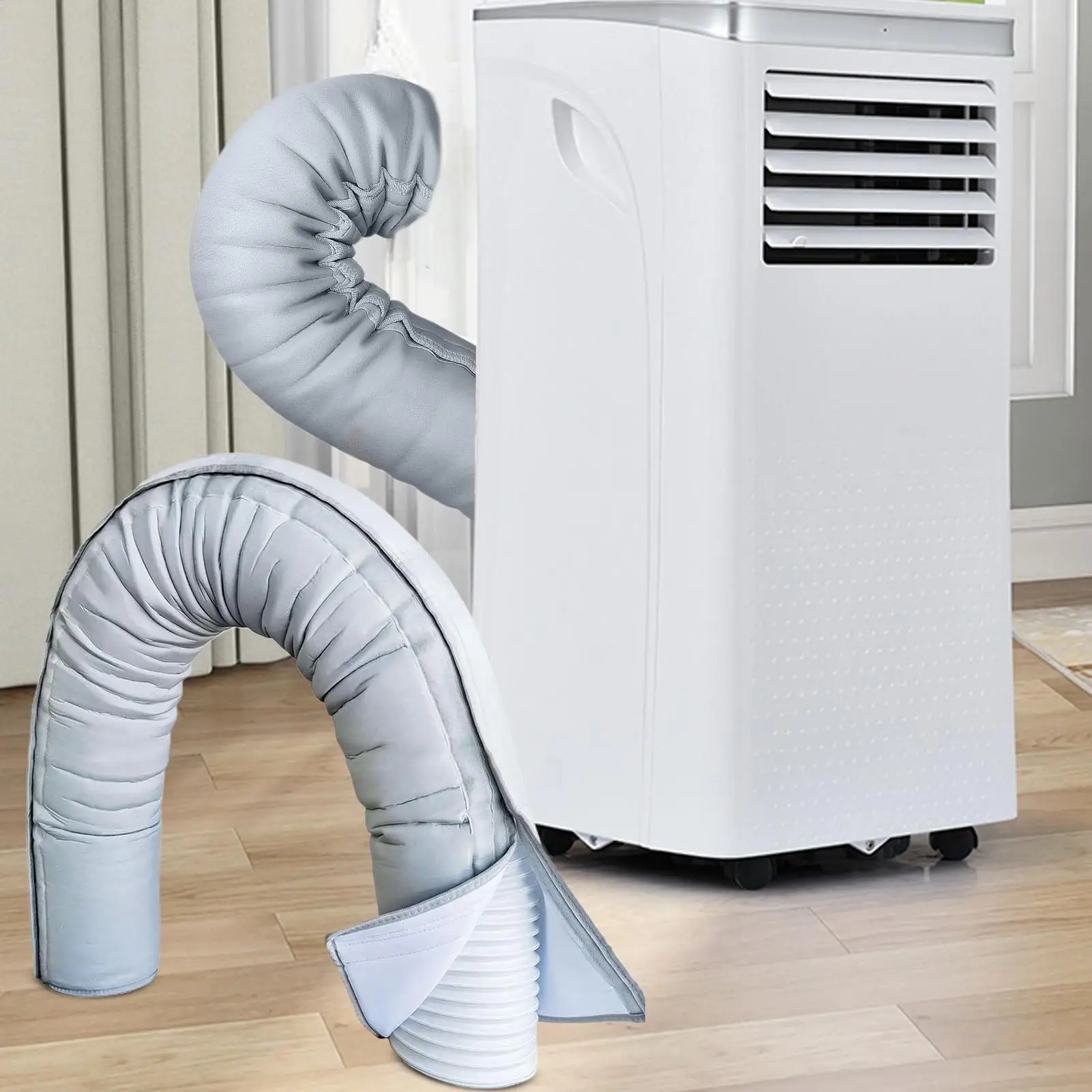 

Портативная крышка шланга переменного тока, изоляция трубы переменного тока с 3 пряжками, аксессуары для бытовой техники для офисов, зимнее гаражное окно, автофургон